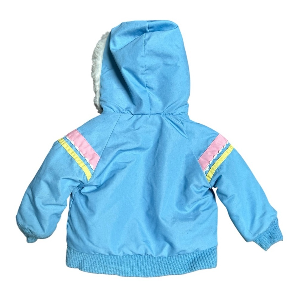 NFS Vintage 80s baby coat pastel blue and pink Size 12 months - Picture 2 of 7